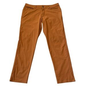 Lululemon Tech Pants ABC Classic Fit 5-Pocket Warpstreme Stretch Orange 36x33